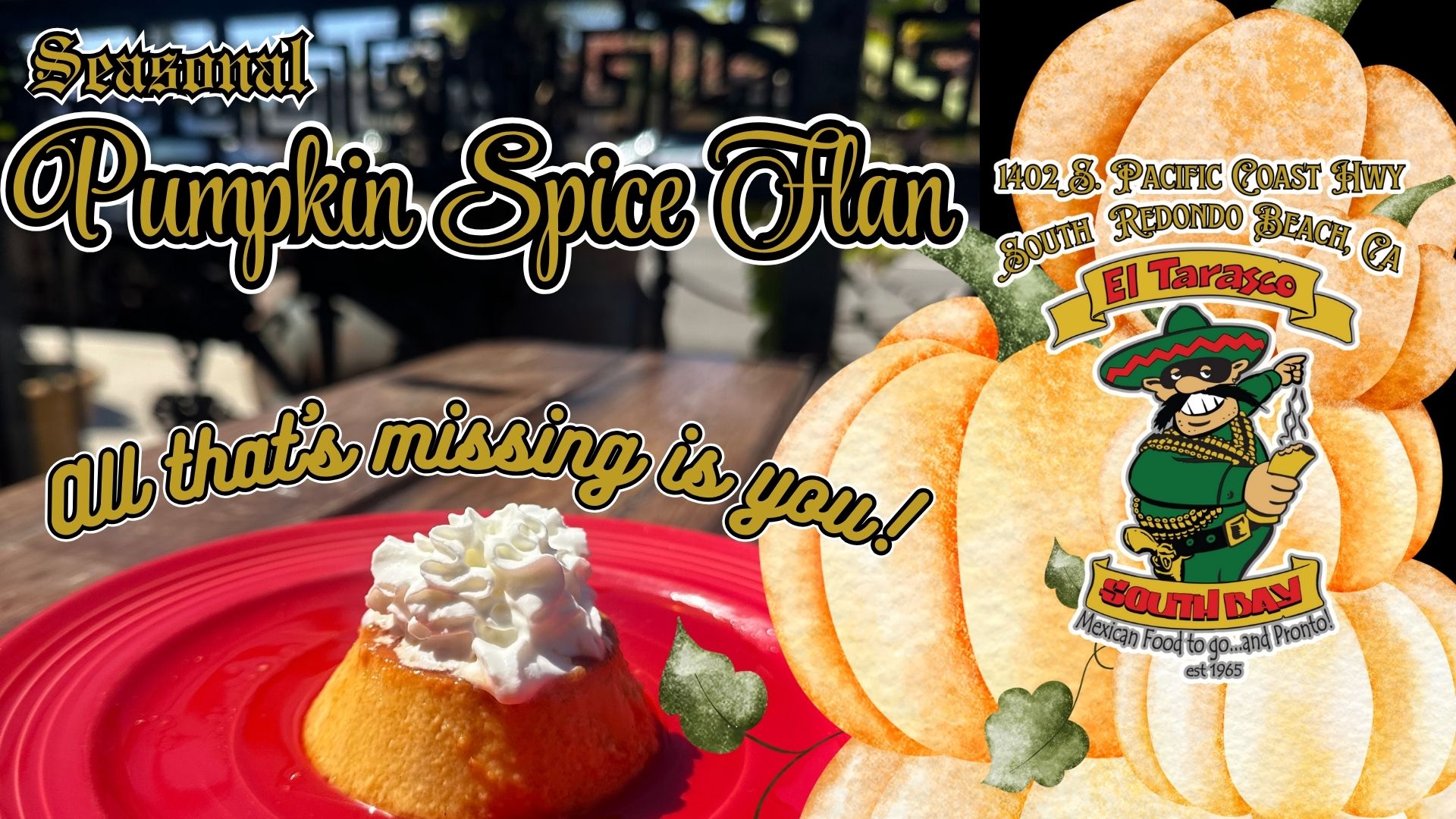 seasonal pumpkin spice flan. all thats missing is you 