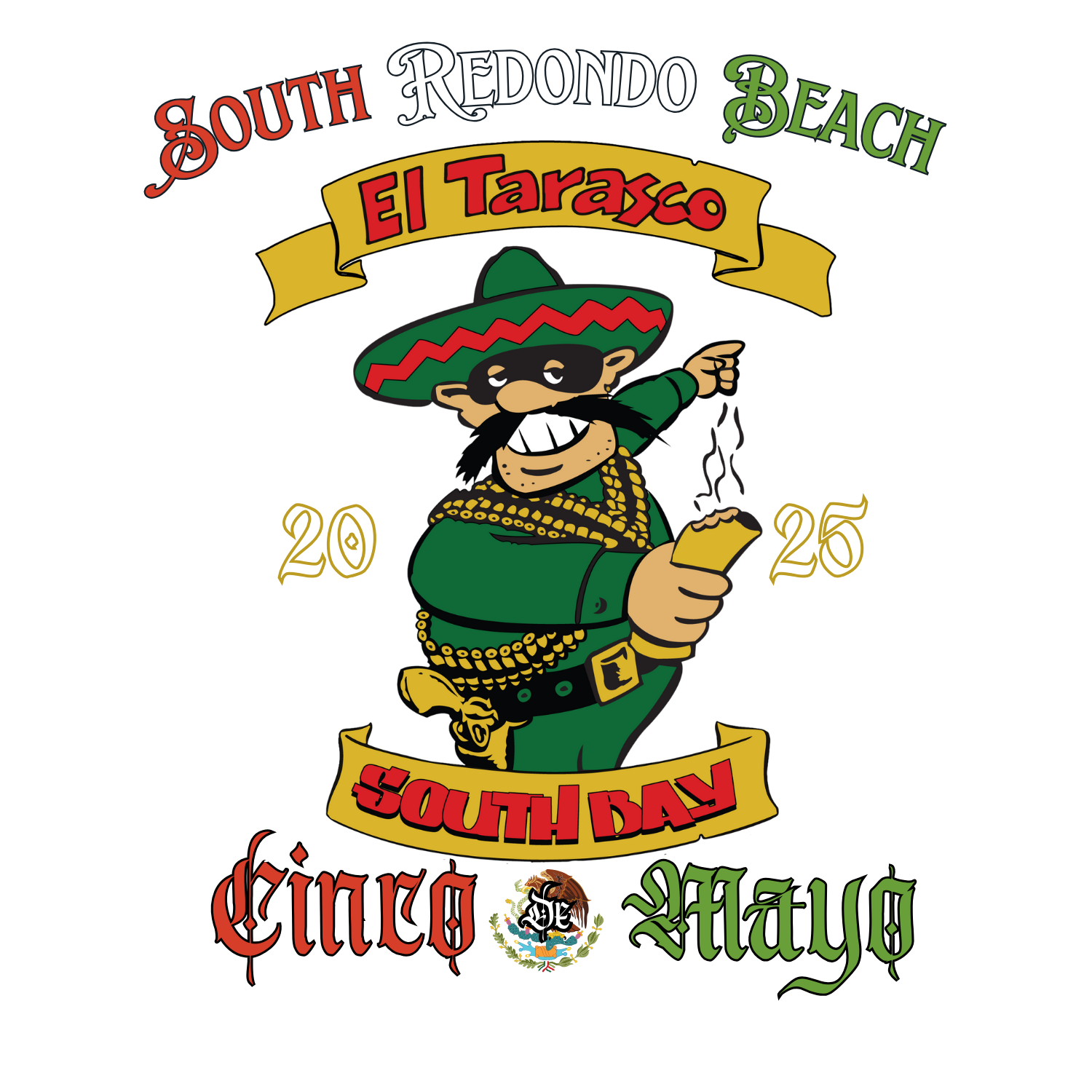 el tarasco south redondo beach mexican food logo with cinco de mayo decor