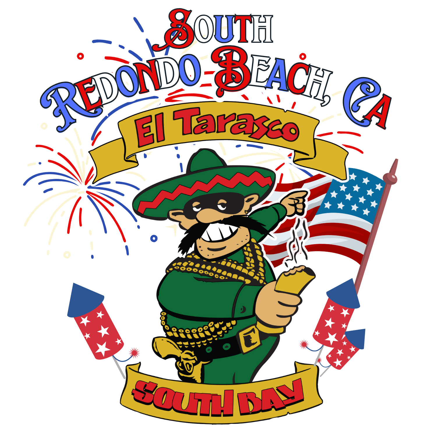 business logo of bandito and fourth of julu theme in background
